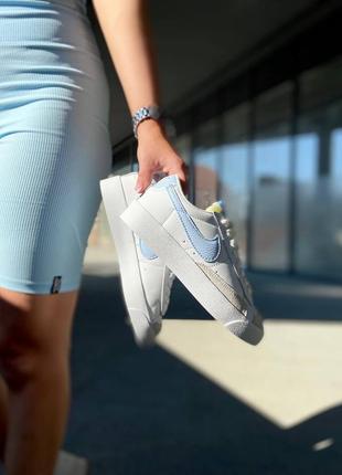 Nike blazer low white|blue 🖤🖤🖤7 фото