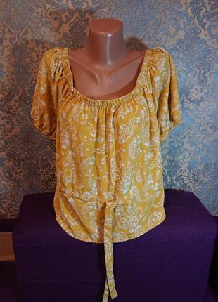 Красивая летняя вискозная блуза блузка блузочка большой размер батал 52/54/56 футболка4 фото