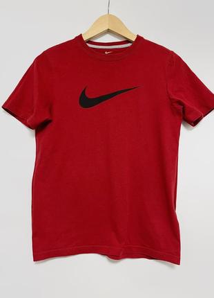 Красная хлопковая футболка nike1 фото