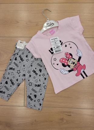 Комплект для дівчинки футболка та велосипедки з міккі маус