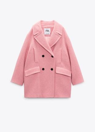 Zara пальто шерсть премиум линия букле новая коллекция 20224 фото