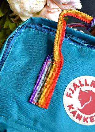 Рюкзак канкен класик, fjallraven kanken rainbow classic 16, з райдужними ручками, радужними, шкільний, шкільний, для школи3 фото