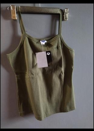 Поспішайте!!! натуральна хакі майка топік футболка жіноча топ arena (italy)