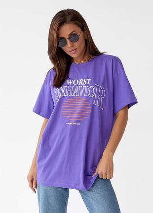 Женская футболка oversize с принтом2 фото