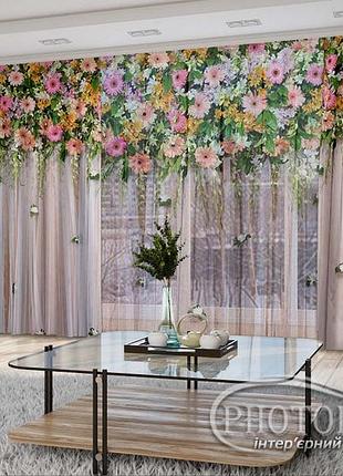 Фото шторы "ламбрекены из цветов и ромашек" - любой размер. читаем описание!