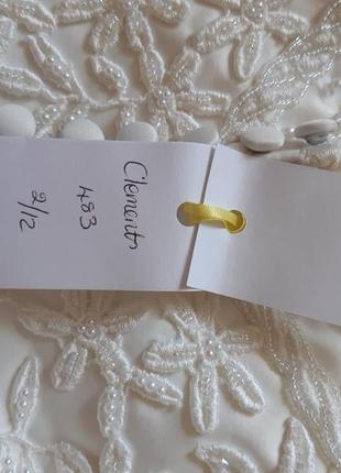 Королівське весільне плаття айворі зі шлейфом, розшите, гудзички10 фото