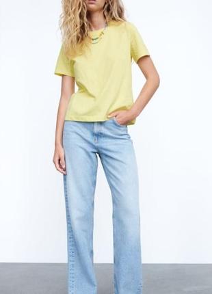 Zara футболка бледно-желтая3 фото