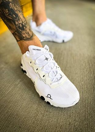 Білі чоловічі кросівки nike react element 55 "white" (преміум якість) 🔥