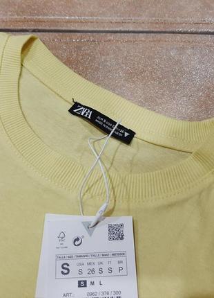 Zara футболка бледно-желтая4 фото