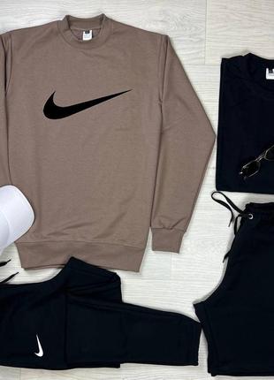 Спортивний костюм nike світшот + футболка + шорти + штани3 фото