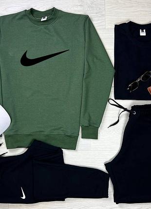 Спортивний костюм nike світшот + футболка + шорти + штани