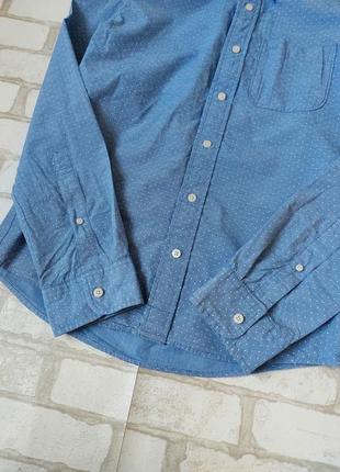 Рубашка new york abercrombie & fitch голубая в горох3 фото