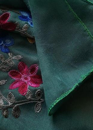 Палантин, шарф, парэо цветная машинная вышивка качество