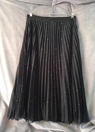 Чорна плісірована спідниця, євр.рр.36-38, 44-46