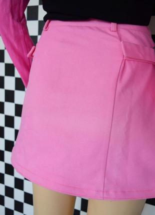 Спідниця рожева міні трапеція юбочка4 фото