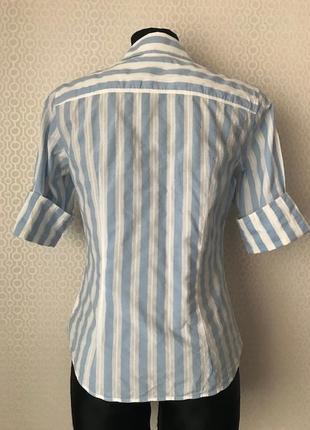 Стильна сорочка в біло-блакитну смужку від преміум бренду bogner, розмір 36, укр 42-443 фото