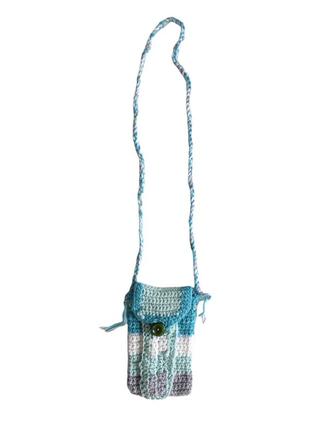 Тоте сумочка сумка вчзана синя чохол вязанная синяя чехол через плечо через плече на плече hand made handmade2 фото