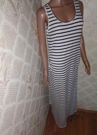 Чёрно-белое платье майка тельняшка полосатое платье в пол зебра 🦓9 фото