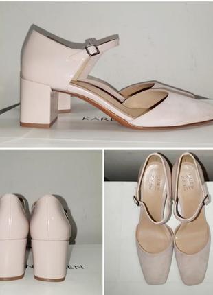 Туфли 42, 43 р кожа замш квадратные