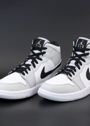 Мужские высокие кожаные кроссовки nike j0rdan 1 retro #найк
