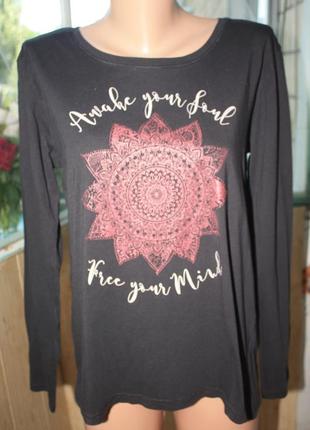 Бавовняна кофта з рукавом з принтом мандала