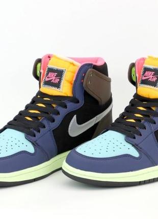 Мужские высокие кожаные кроссовки nike j0rdan 1 retro #найк