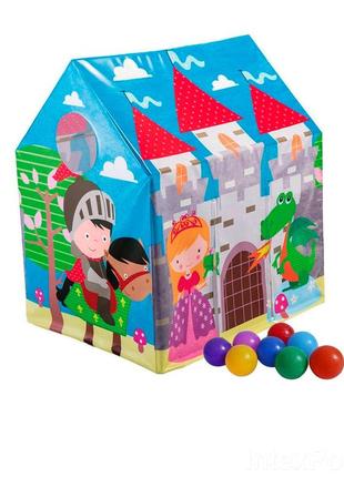 Детский игровой домик intex 45642-1  «замок», 107 х 95 х 75 см, с шариками 10 шт utm2