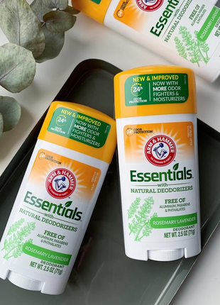 Arm & hammer, essentials дезодорант свіжий розмарин і лаванда 71 г