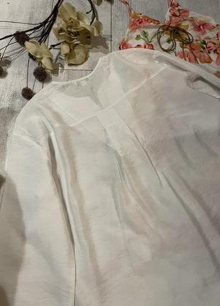 Базова біла блуза віскоза сорочка / базова біла сорочка блуза оверсайз віскозна6 фото