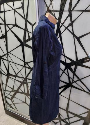 Синее платье рубашка mango на пуговицах м 2