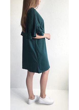 Платье-футболка от zara с рюшами на рукавах
