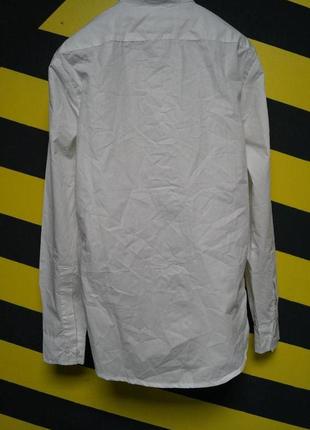 Белая рубашка с воротником мандарином и молниями по бокам5 фото