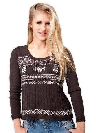 Новий светр із совами коричневий "fresh made" германія 52р