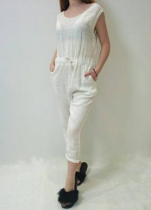 Комбінезон лляної білого кольору