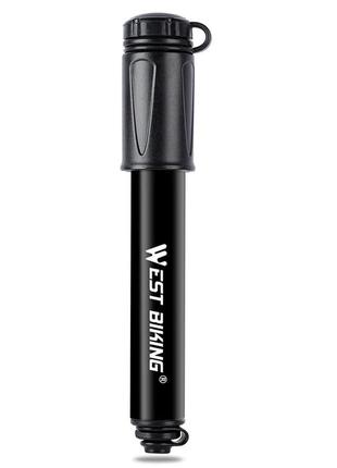 Насос мини велосипедный west biking 0711069 ручной black с иглой 29шт