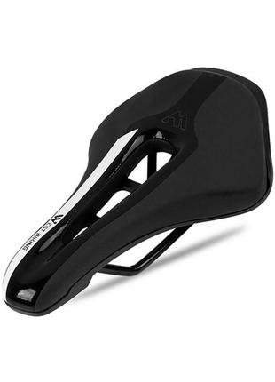 Сідло west biking 0801101 black + white для гірського велосипеда з отвором 29 шт.