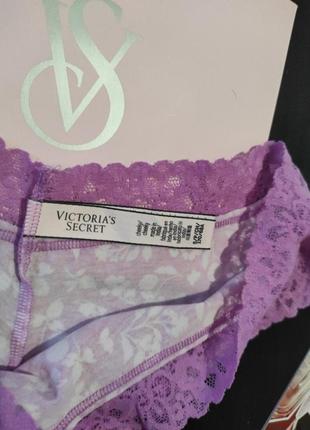 Коттоновые трусики чики с кружевом р.ххл victoria's secret виктория сикрет вікторія сікрет оригинал5 фото