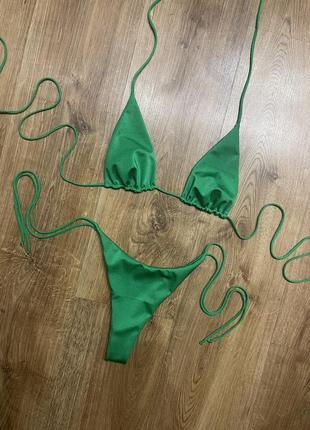 Купальник,зелёный купальник,изумрудный купальник,купальник бикини,раздельный купальник5 фото