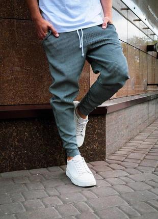Мужские зауженные стильные брюки асос, принт гусиная лапка, размеры s-xl, серые1 фото