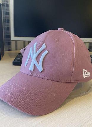 Кепка бейсболка new york yankees ny mlb нью-йорк янкіз лілова (рожева)