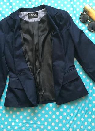 Скидка***классический синий блейзер пиджак жакет на одну пуговицу2 фото