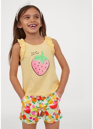 Детский летний костюм комплект фрукты h&m на девочку р.110/116 - 4-6 лет /59800/