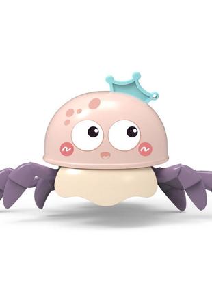 Заводная игрушка медуза cute jellyfish плавает и ходит розовая hn166