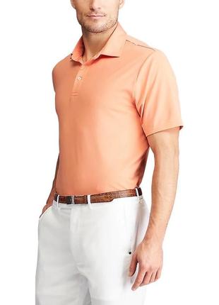 Оригінальна футболка поло rlx ralph lauren solid airflow performance polo shirt peach/white2 фото