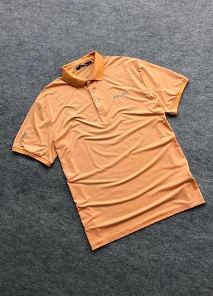 Оригінальна футболка поло rlx ralph lauren solid airflow performance polo shirt peach/white1 фото