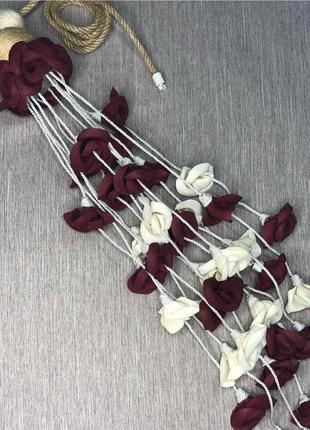 Кисть подвеска для штор плетёные цветы. декоративные подхваты для штор в виде цветов 1шт7 фото