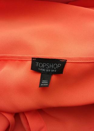 Яркая неоновая оранжевая шифоновая майка/маечка/блуза/блузка topshop4 фото