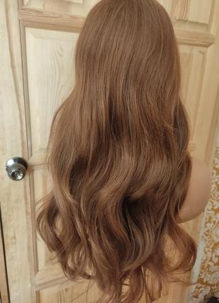 Парик натуральный русый цвет эффект натуральных волос