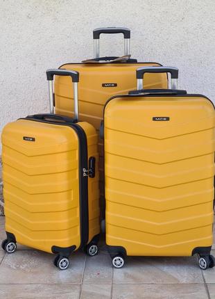 Прочный надежный чемодан mcs turkey 🇹🇷 желтый