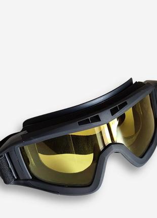 Захисні баллистически окуляри-маска з жовтою лінзою1 фото